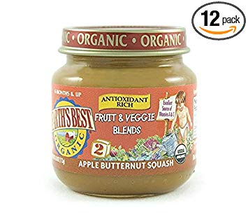 Earth's Best Organic Fruit & Veggie Blends Baby Food, Apple Butternut Squash, 4 Ounce (Pack of 12)