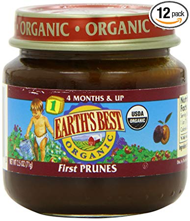 Earth's Best Organic Baby Food, First Prunes, 2.5 Ounce (Pack of 12)