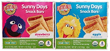 Earth's Best Organic Sunny Days Snack Bars, 2 Packs. 1 Box Strawberry and 1 Box Apple 8 Bars in each...