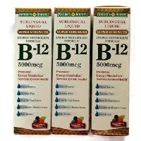 Nature's Bounty B-12 5000mcg Sublingual Liquid Natural Berry Dietary Supplement - 59 Doses, 2 FZ (Pack...